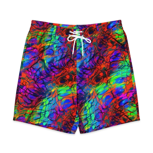 Fluorescent Reverie on a Men's Board Shorts
