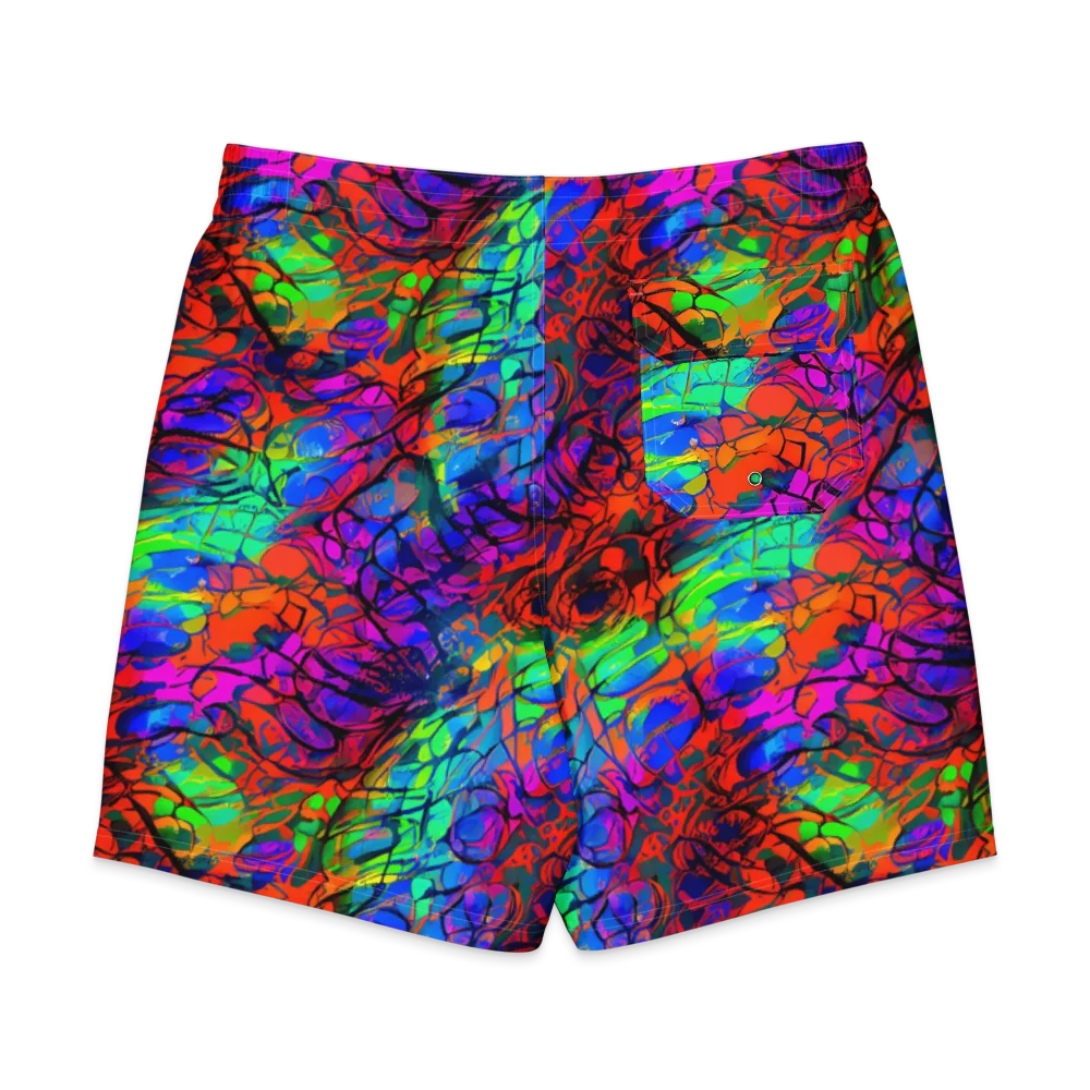 Fluorescent Reverie on Men's Board Shorts — Back