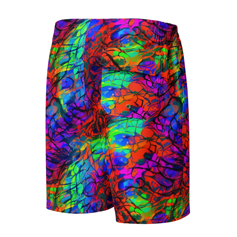 Fluorescent Reverie on Men's Board Shorts — Back