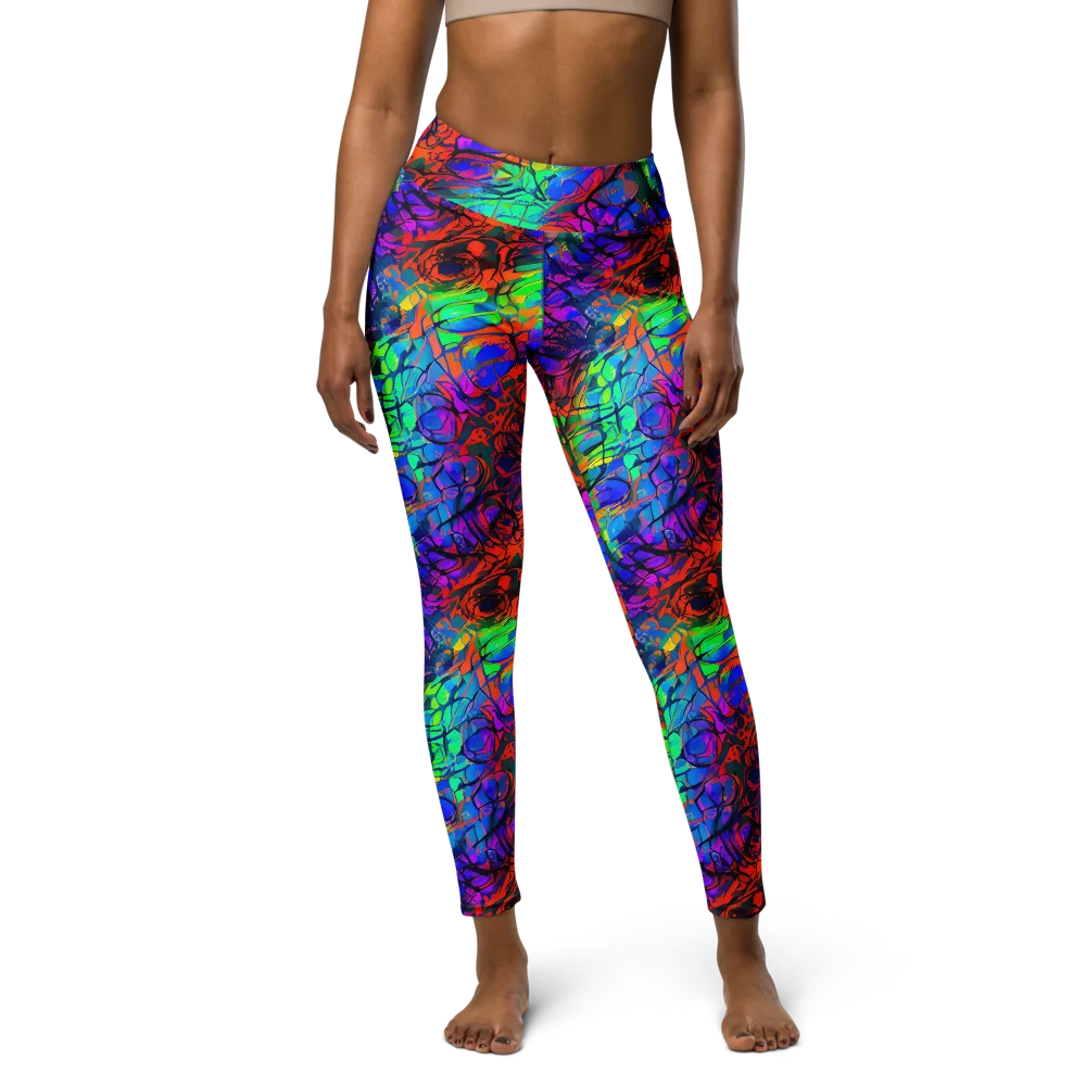 Fluorescent Reverie on Yoga Leggings — Front