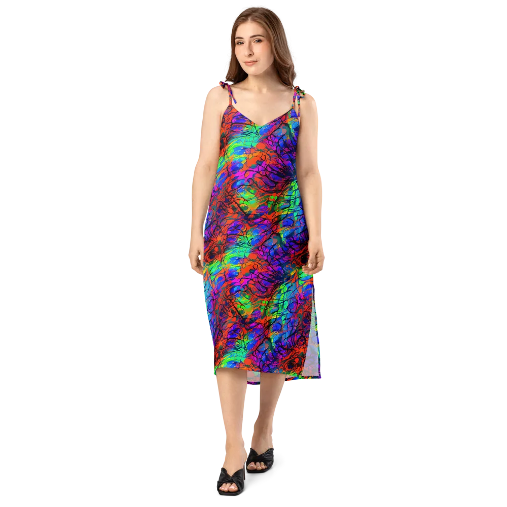 Fluorescent Reverie on Slip Dress — Front