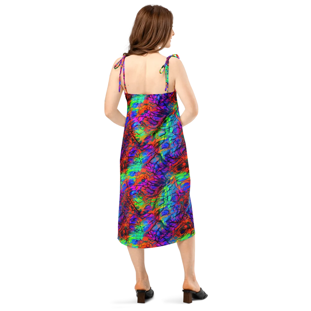 Fluorescent Reverie on Slip Dress — Back