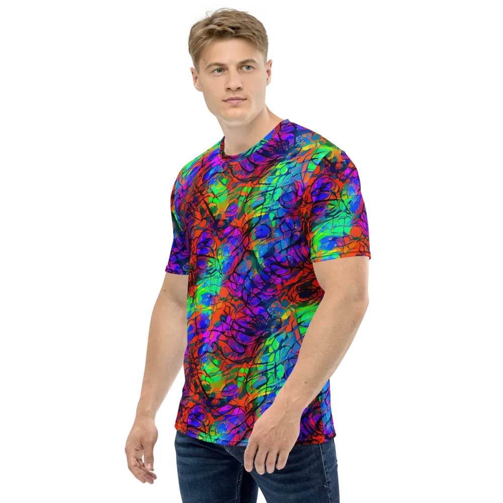 Fluorescent Reverie on Men's Crew Neck T-Shirt — Left