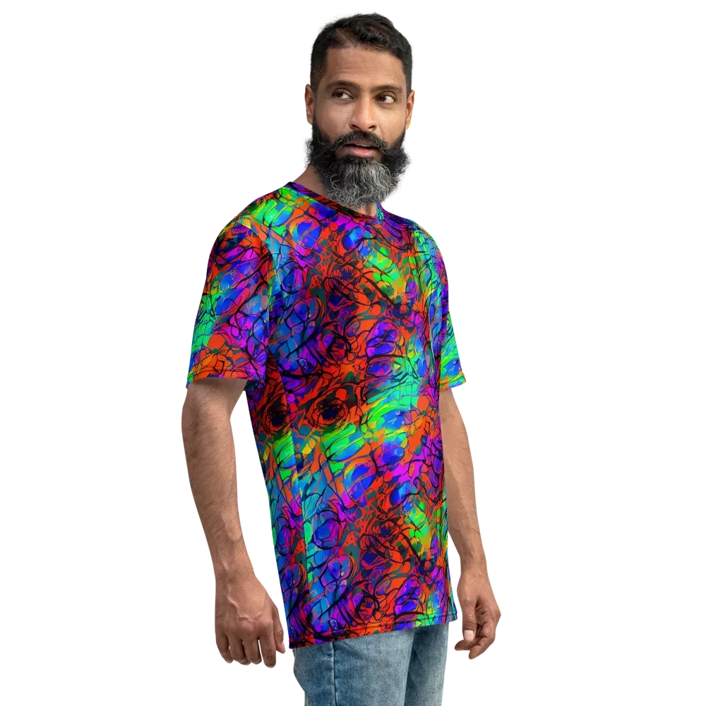 Fluorescent Reverie on Men's Crew Neck T-Shirt — Right