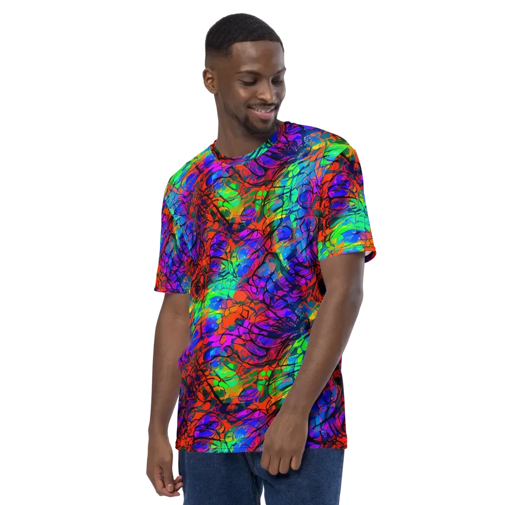 Fluorescent Reverie on Men's Crew Neck T-Shirt — Left