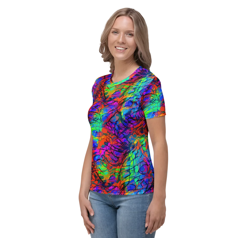 Fluorescent Reverie on Women's Crew Neck T-Shirt — Left