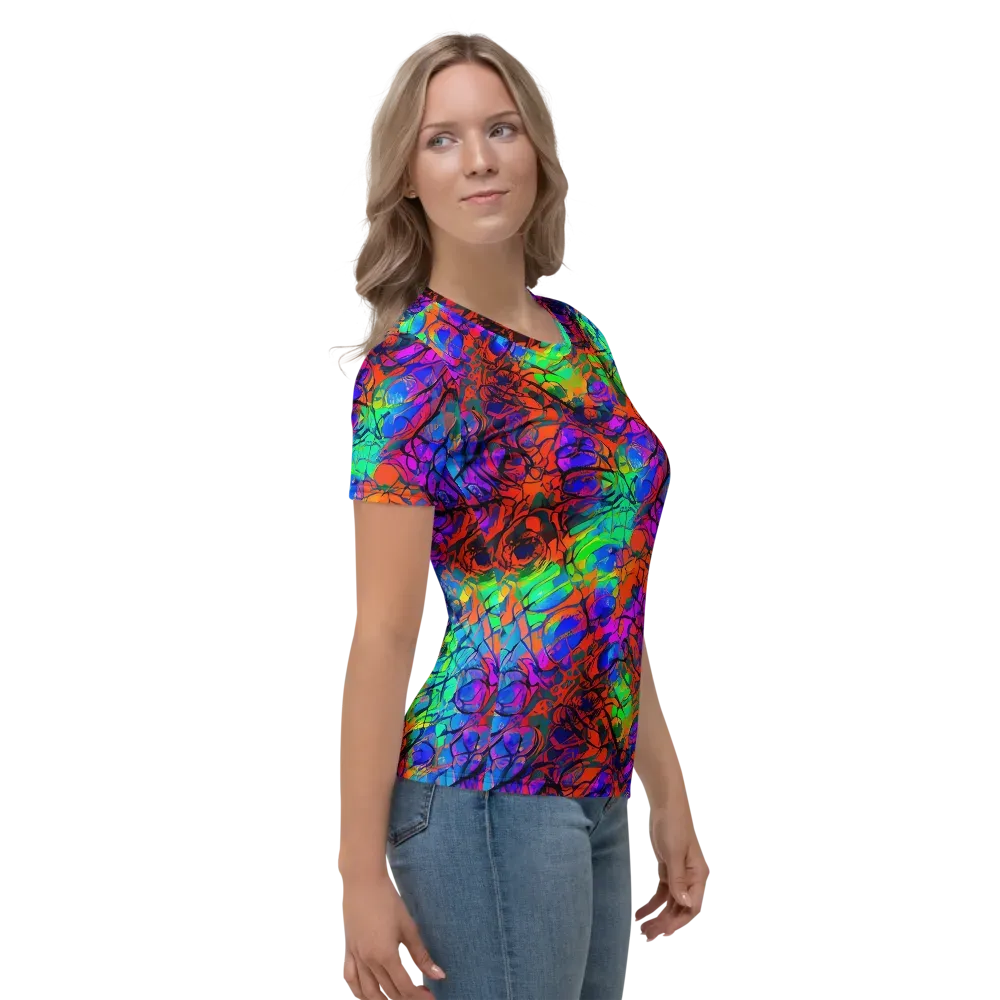 Fluorescent Reverie on Women's Crew Neck T-Shirt — Right