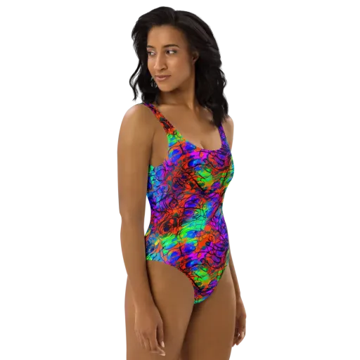 Fluorescent Reverie on a One-Piece Swimsuit