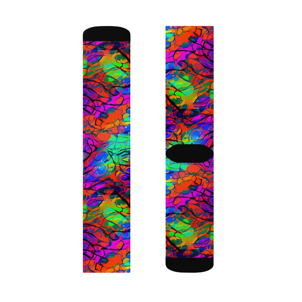 Fluorescent Reverie on Socks — Right Sock