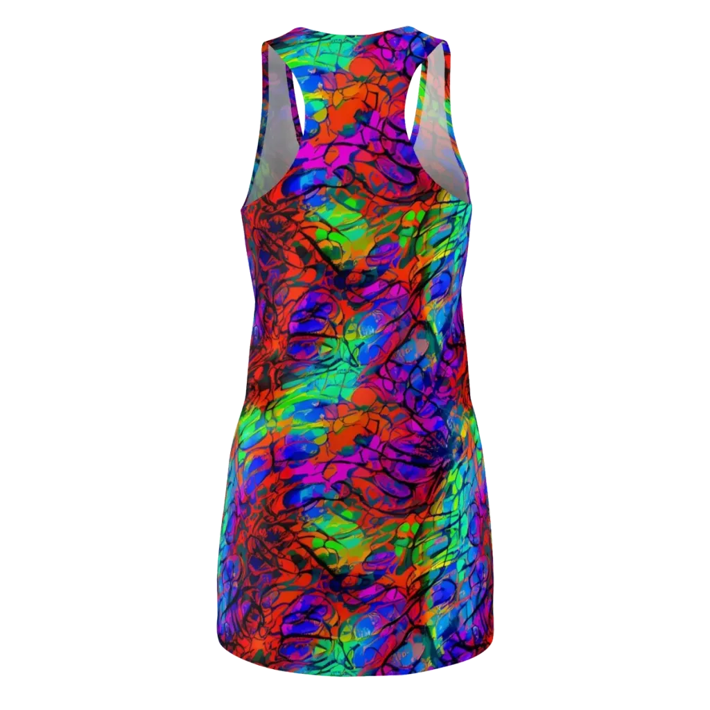 Fluorescent Reverie on Racerback Dress — Back