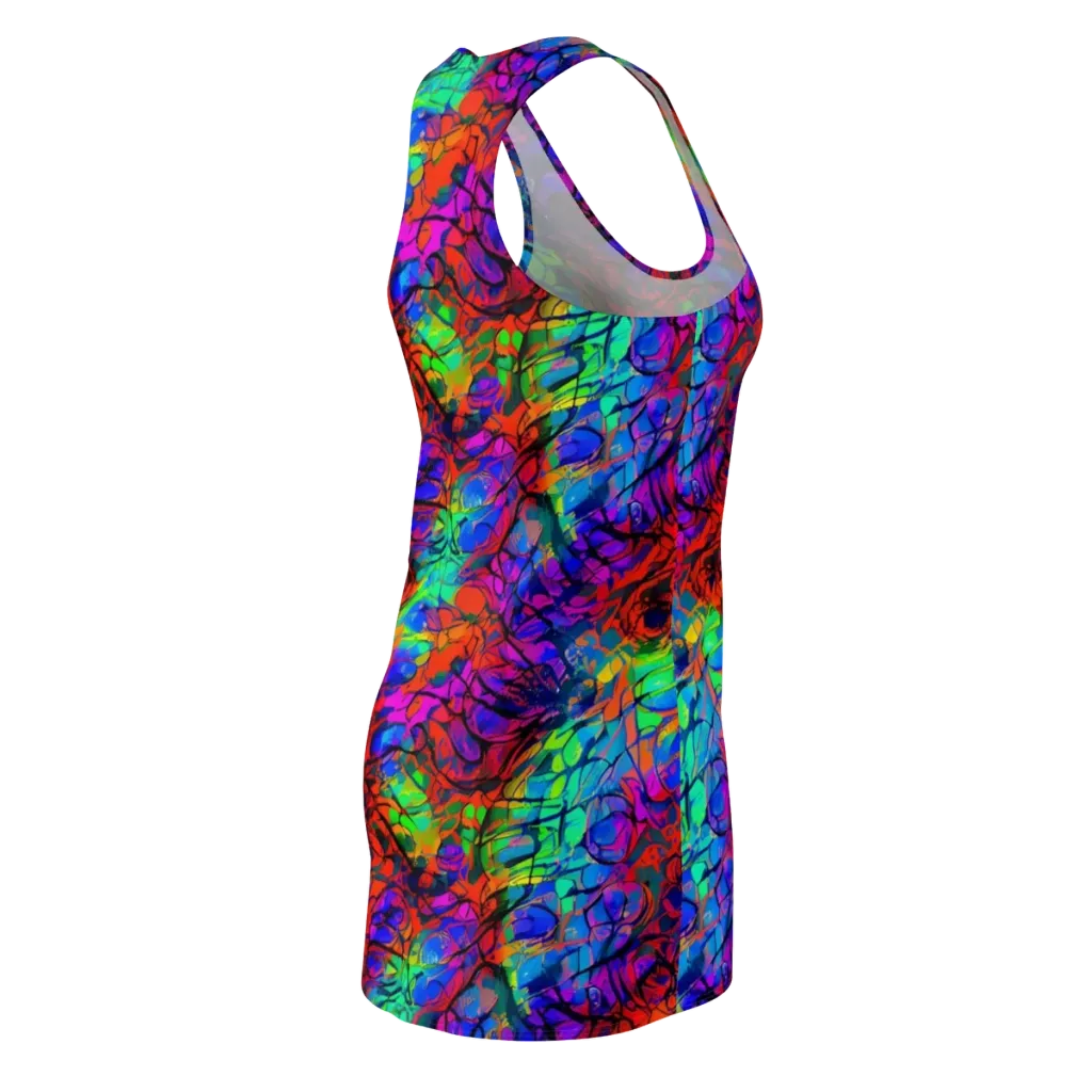 Fluorescent Reverie on Racerback Dress — Back Side