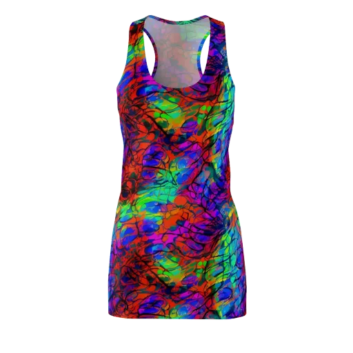 Fluorescent Reverie on a Racerback Dress