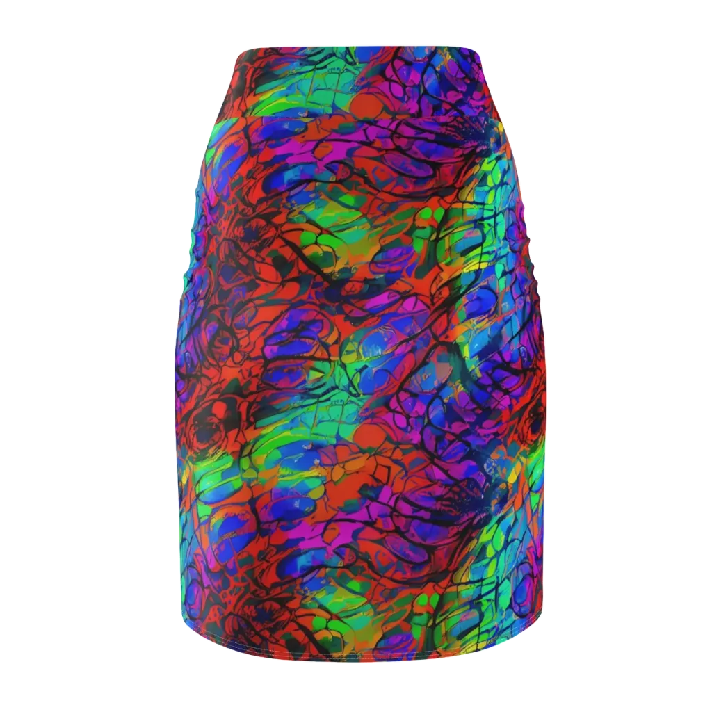 Fluorescent Reverie on Pencil Skirt — Back