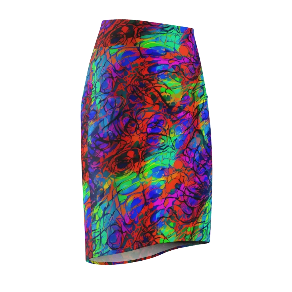 Fluorescent Reverie on Pencil Skirt — Front Side