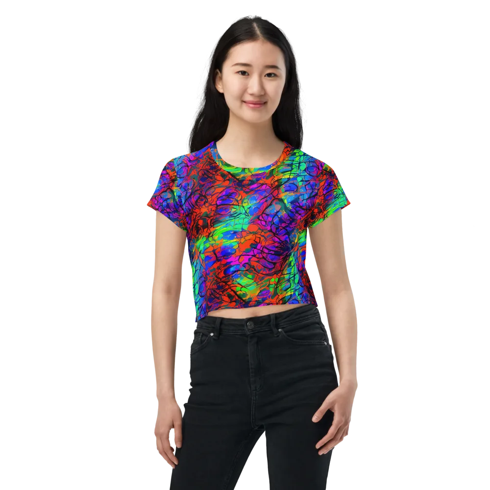 Fluorescent Reverie on Crop Tee — Front