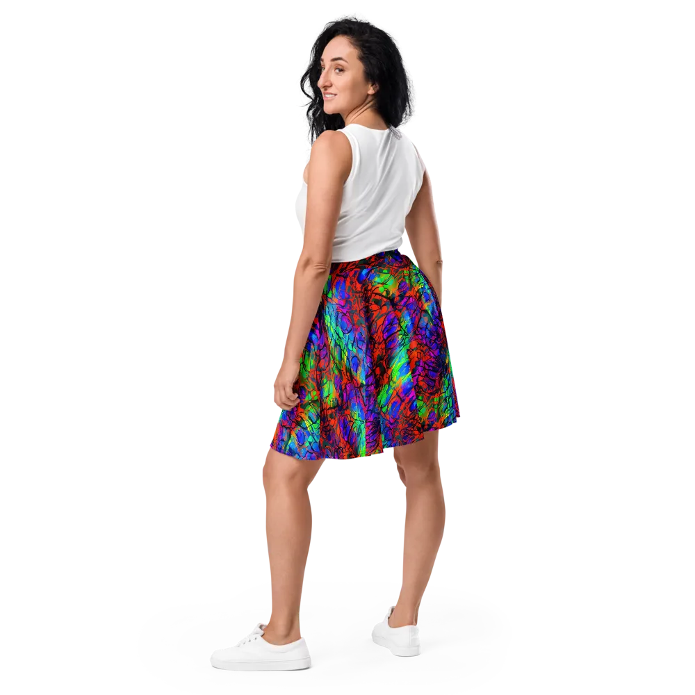 Fluorescent Reverie on Skater Skirt — Back