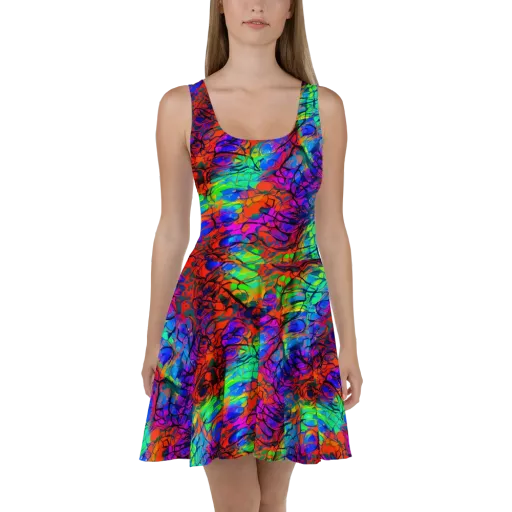 Fluorescent Reverie on a Skater Dress