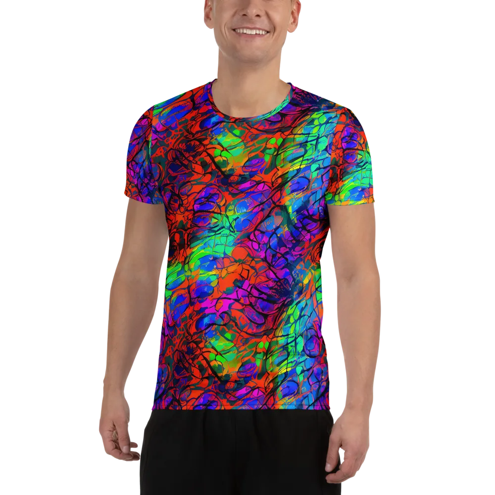 Fluorescent Reverie on Men's Athletic T-Shirt — Front