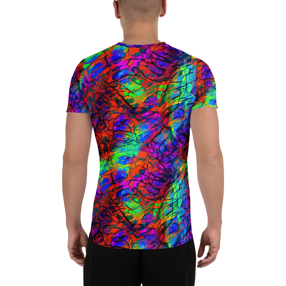 Fluorescent Reverie on Men's Athletic T-Shirt — Back