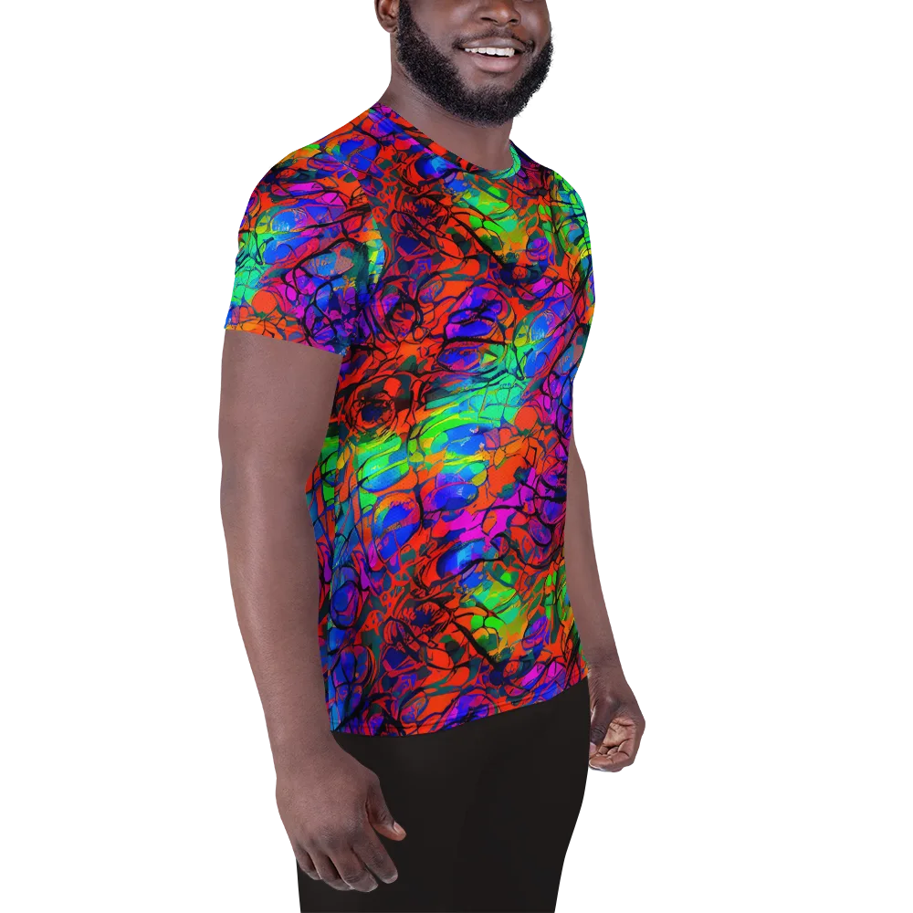 Fluorescent Reverie on Men's Athletic T-Shirt — Right