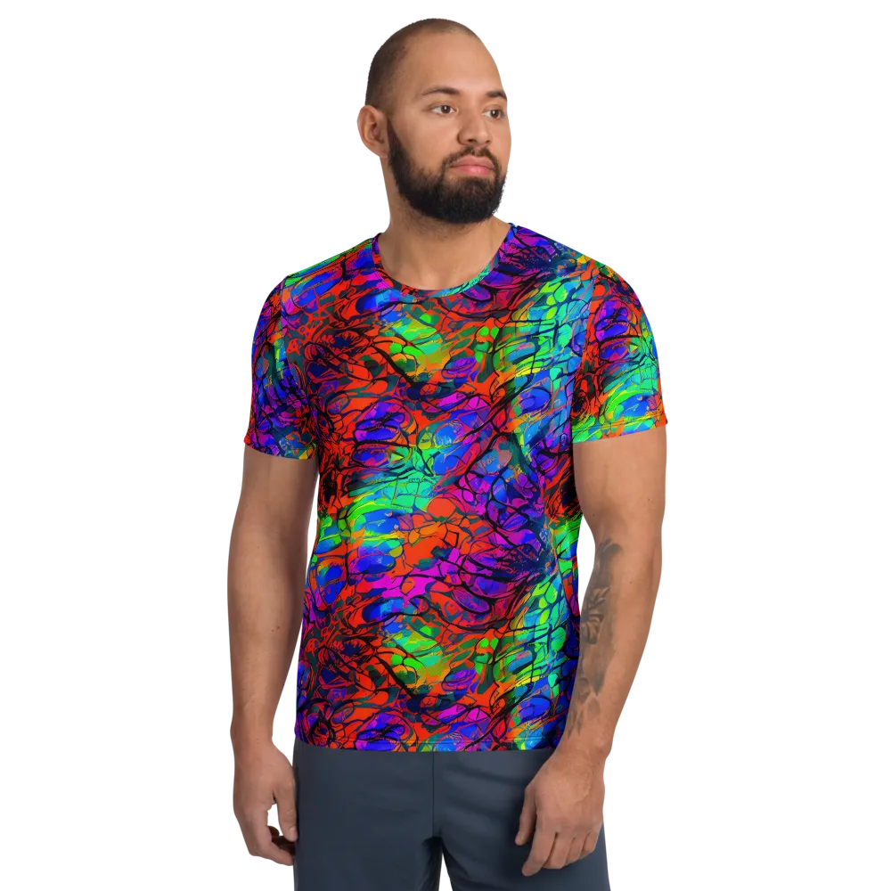 Fluorescent Reverie on Men's Athletic T-Shirt — Front