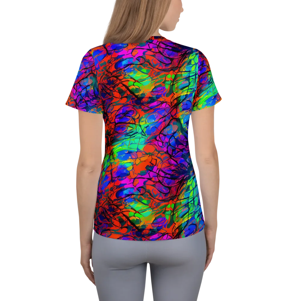 Fluorescent Reverie on Women's Athletic T-Shirt — Back