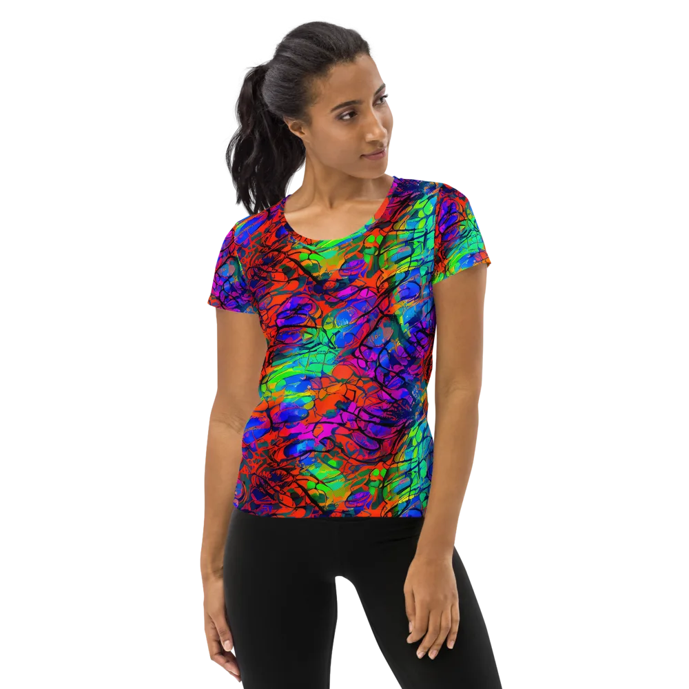 Fluorescent Reverie on Women's Athletic T-Shirt — Front