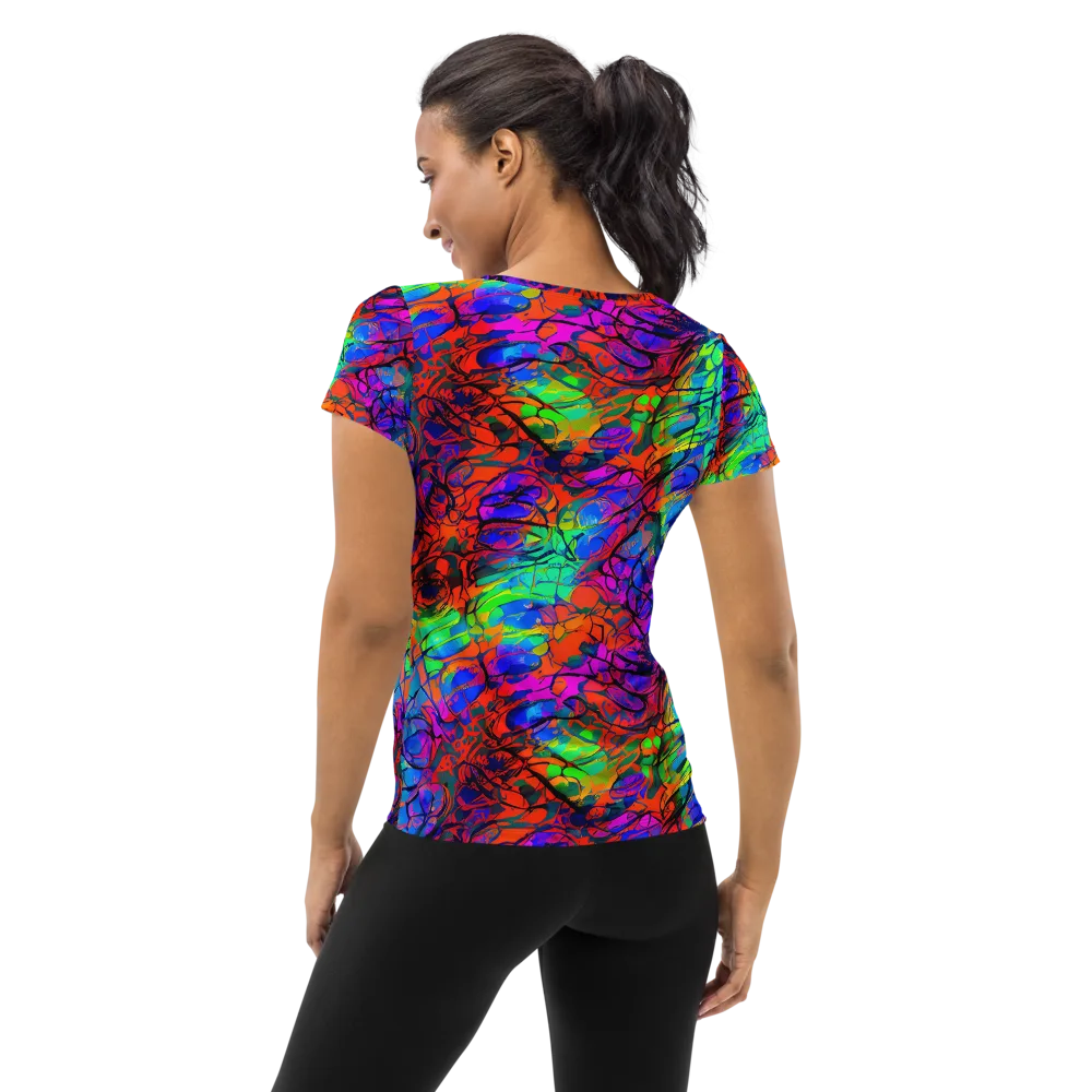 Fluorescent Reverie on Women's Athletic T-Shirt — Back