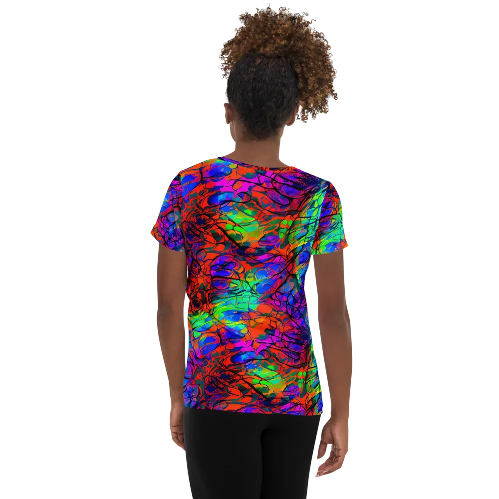 Fluorescent Reverie on Women's Athletic T-Shirt — Back