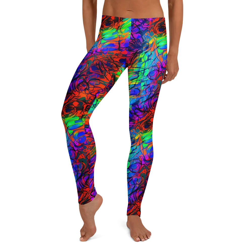 Fluorescent Reverie on Leggings — Front