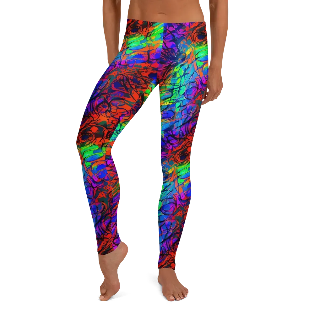 Fluorescent Reverie on Leggings — Front