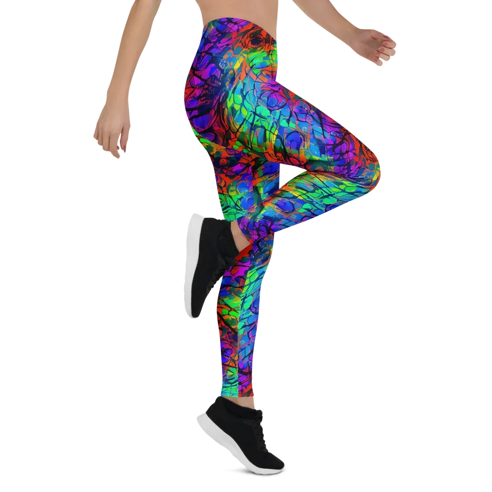 Fluorescent Reverie on Leggings — Right