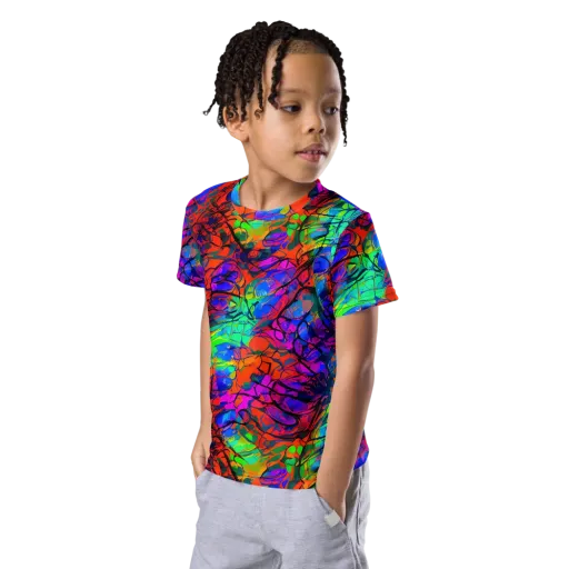 Fluorescent Reverie on a Kids Crew Neck T-Shirt