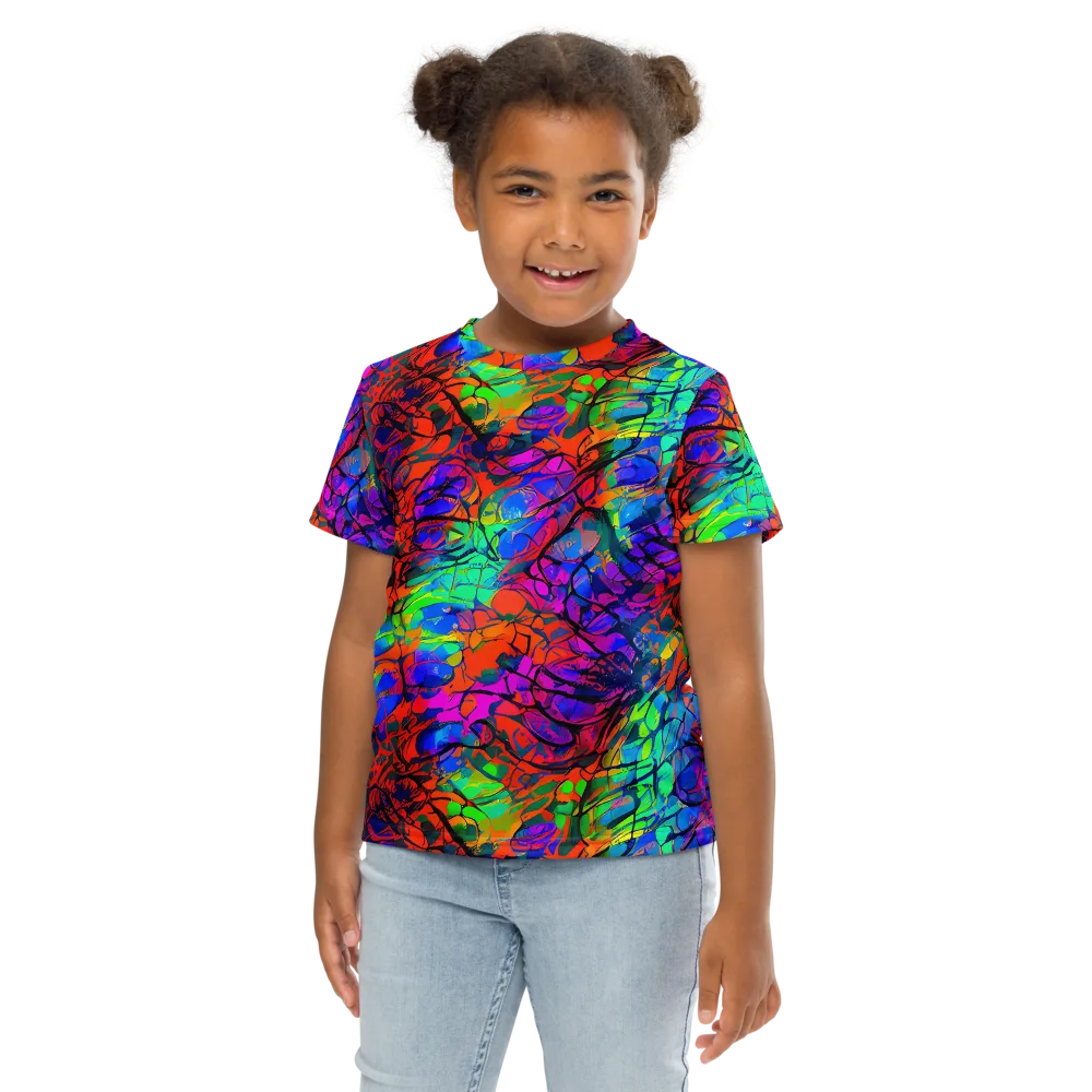 Fluorescent Reverie on Kids Crew Neck T-Shirt — Front
