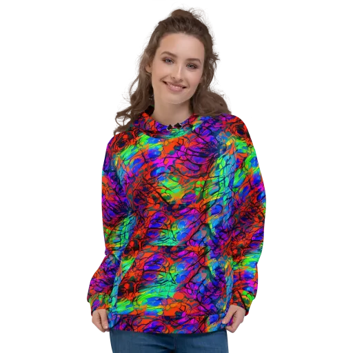 Fluorescent Reverie on a Hoodie