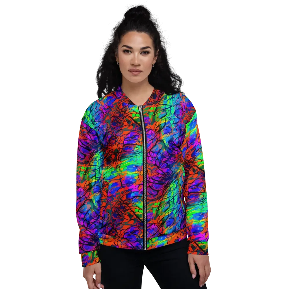 Fluorescent Reverie on Bomber Jacket — Front