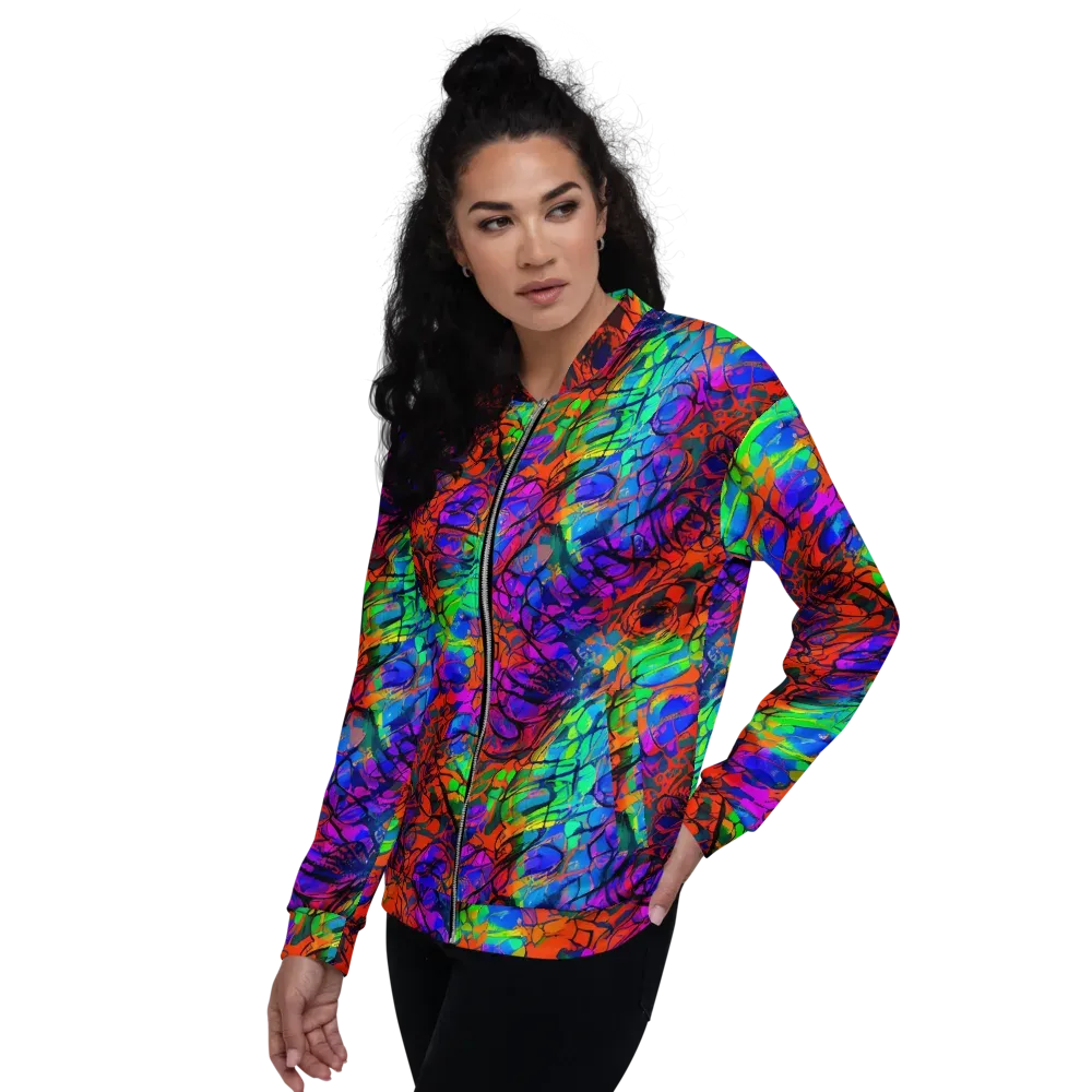 Fluorescent Reverie on Bomber Jacket — Left