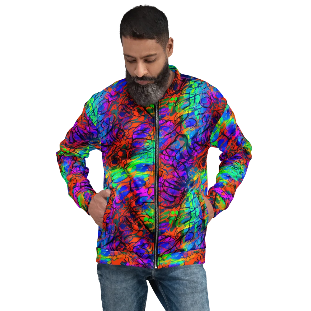 Fluorescent Reverie on Bomber Jacket — Front