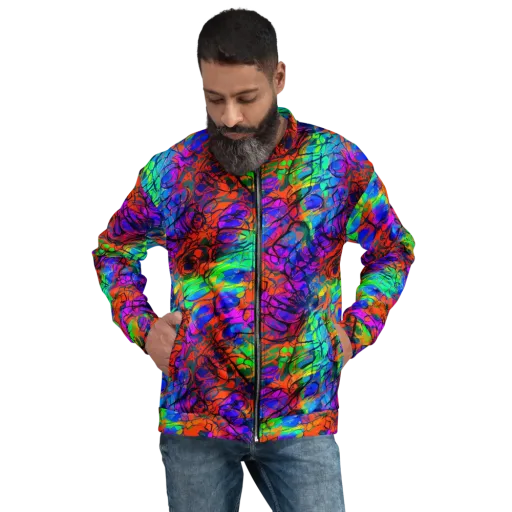 Fluorescent Reverie on a Bomber Jacket