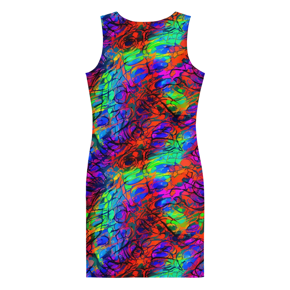 Fluorescent Reverie on Bodycon Dress — Back