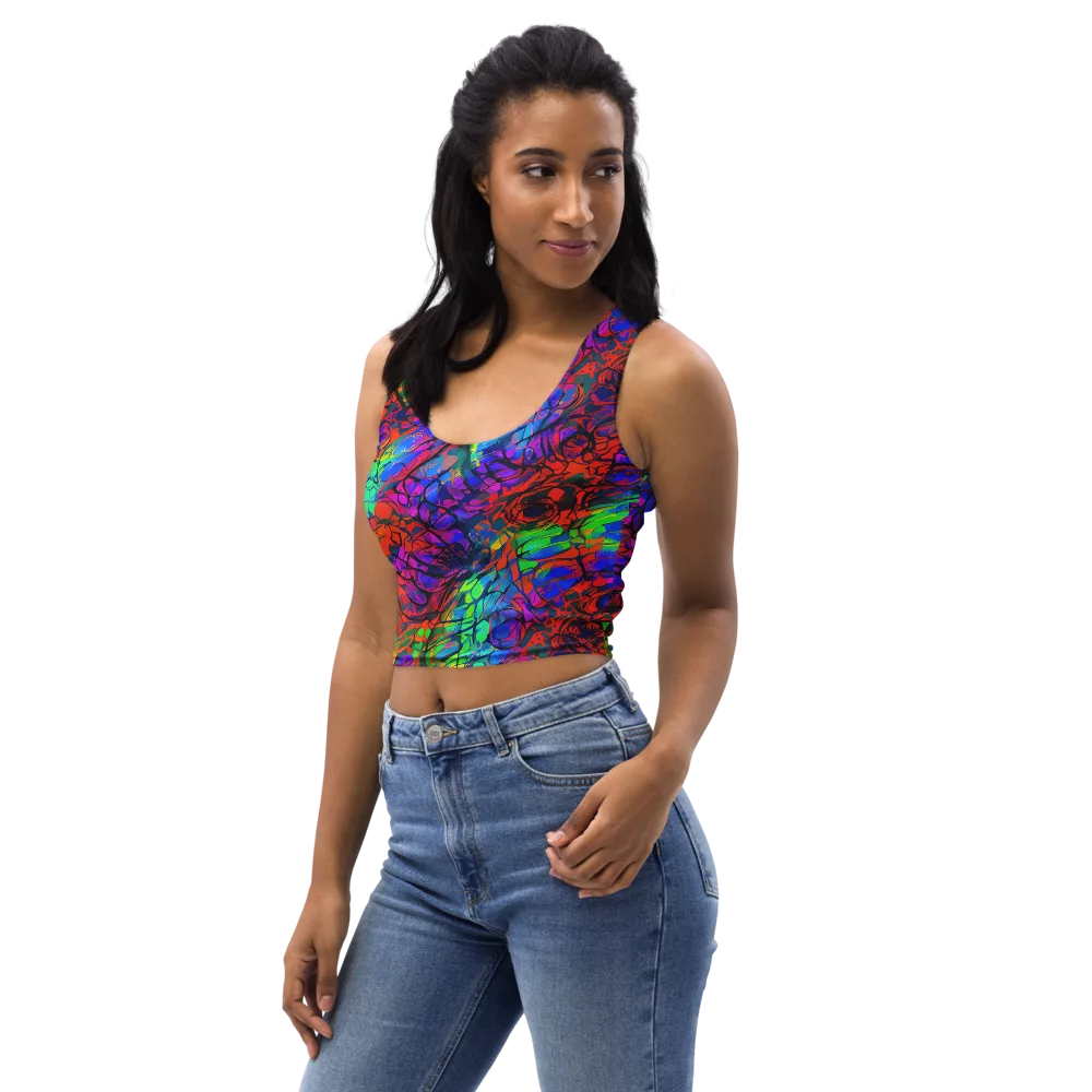 Fluorescent Reverie on Crop Top — Left Front