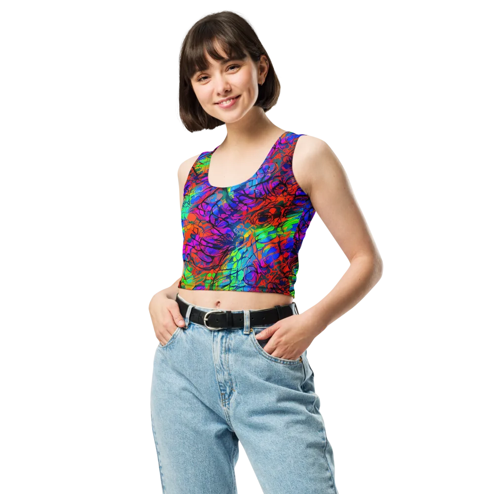 Fluorescent Reverie on Crop Top — Front