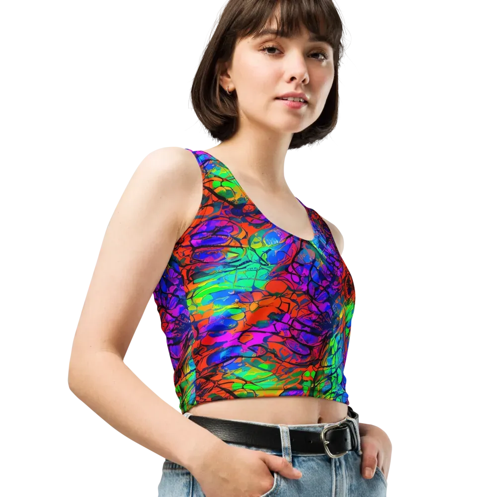 Fluorescent Reverie on Crop Top — Right Front