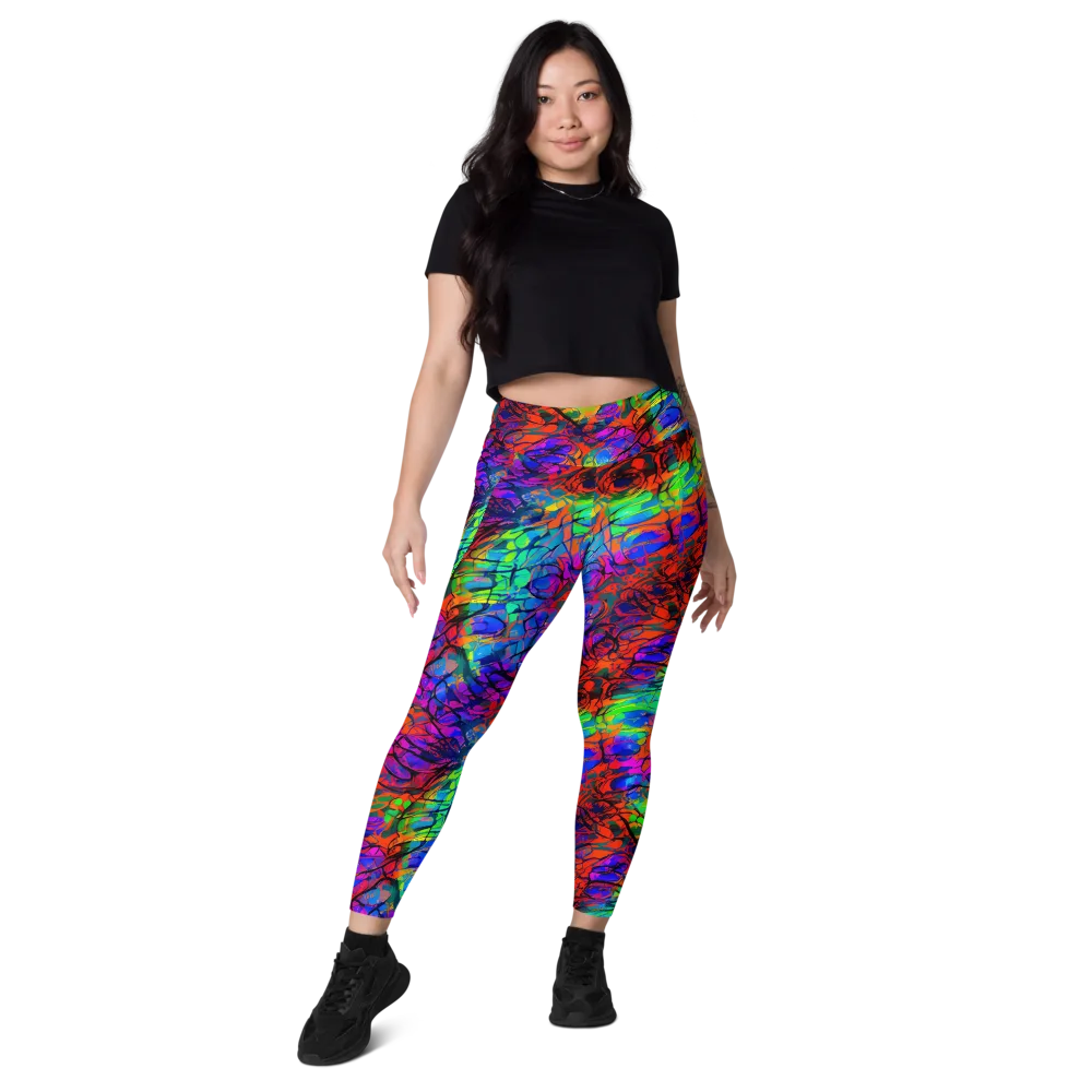 Fluorescent Reverie on Leggings with Pockets — Front