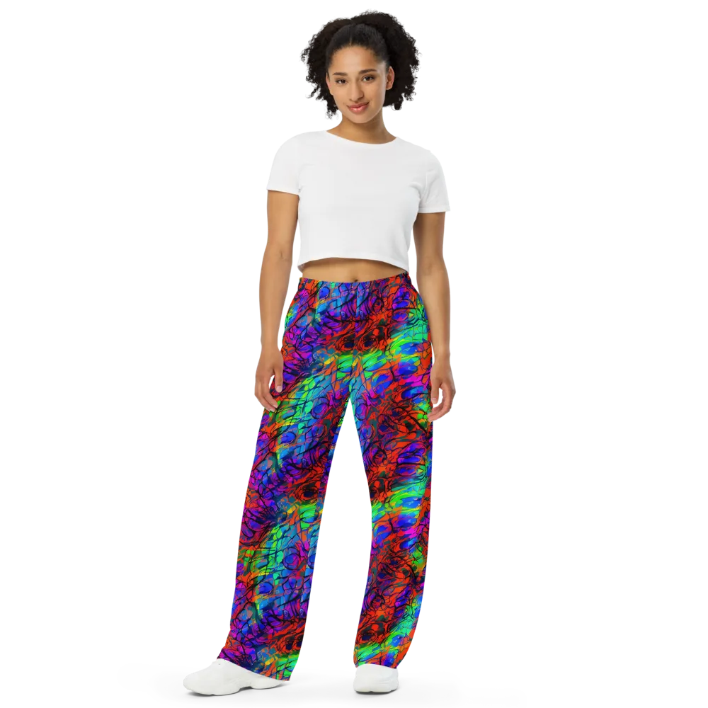 Fluorescent Reverie on Wide-Leg Pants — Front