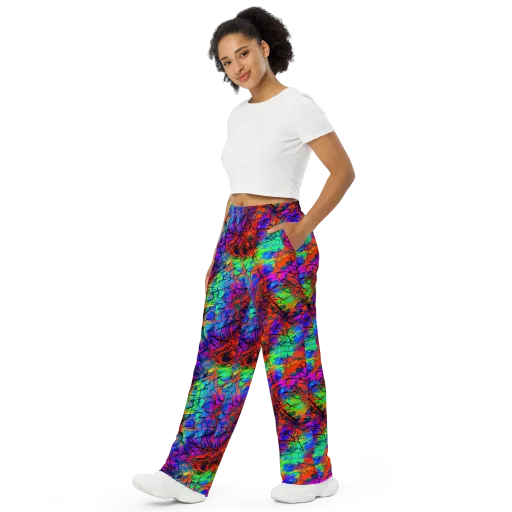 Fluorescent Reverie on a Wide-Leg Pants