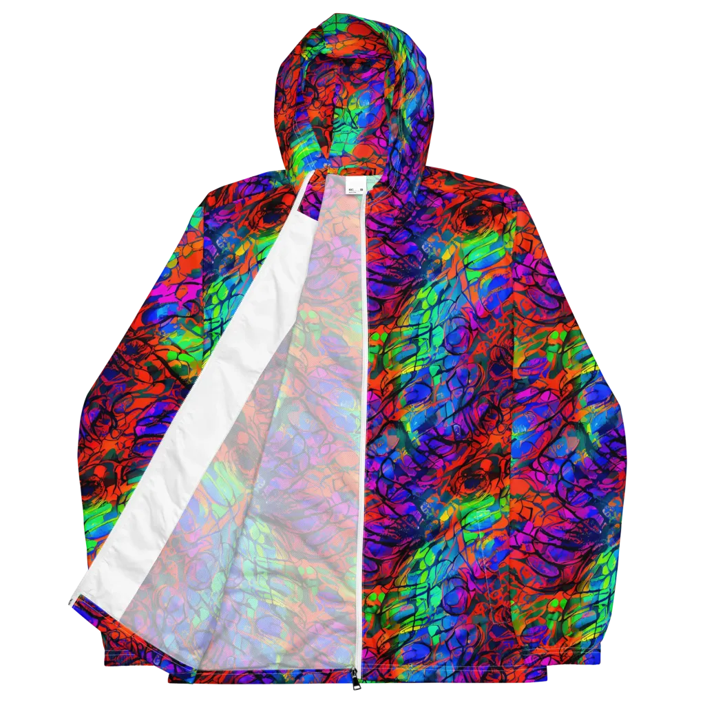 Fluorescent Reverie on Men's Windbreaker — Front