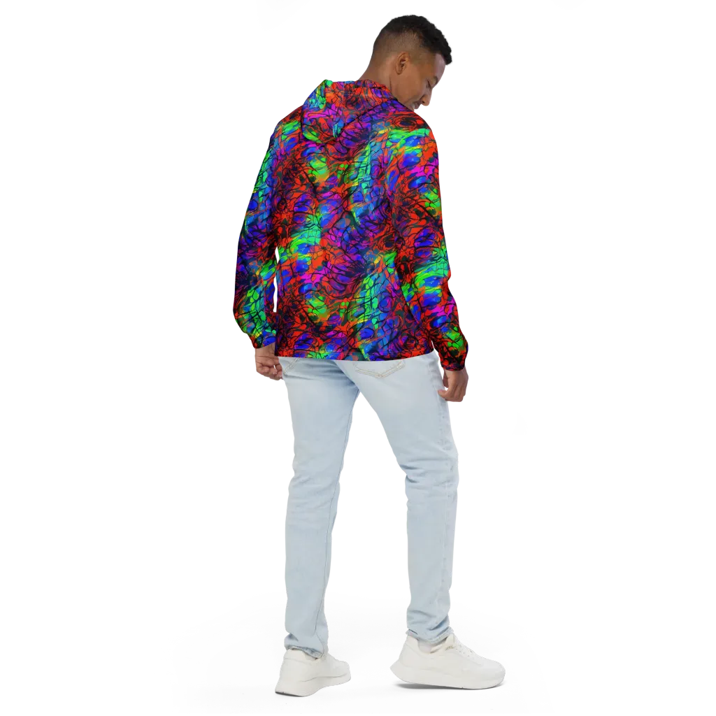 Fluorescent Reverie on Men's Windbreaker — Back