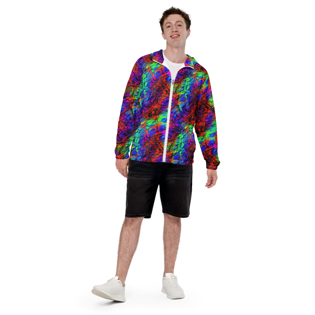 Fluorescent Reverie on Men's Windbreaker — Front