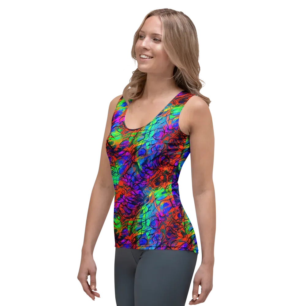 Fluorescent Reverie on Women's Tank Top — Left Front